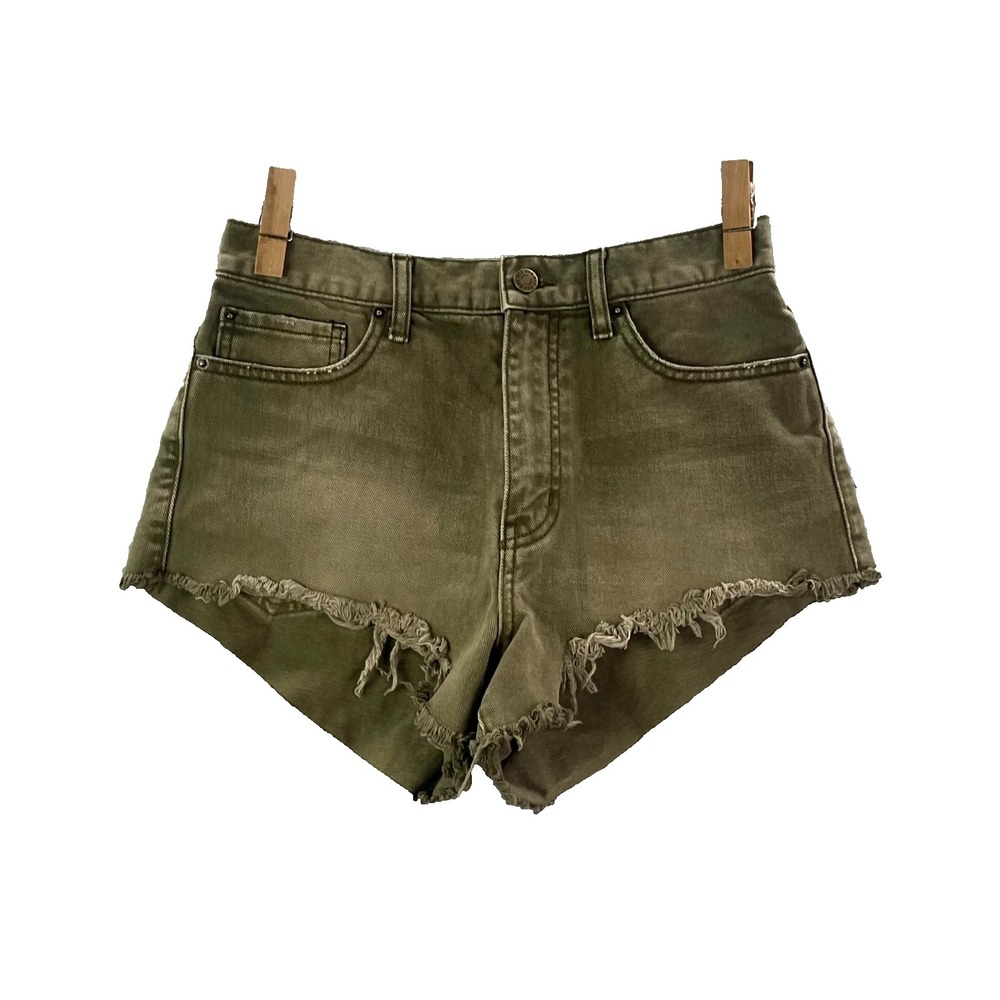 BDG Urban Outfitters Cheeky Shorts Womens 28 Olive Cut Off Frayed Summer Grunge
